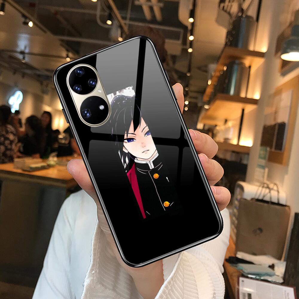 Kamado Nezuko Kimetsu No Yaiba Demon Slayer TPU Weich Gehärtetes Glas Handyhülle Hülle für Huawei P40 Pro lite 5G P30 P Smart Z 20