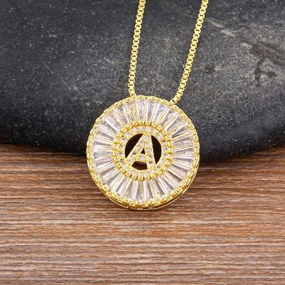 

Nidin Name Initials A-Z 26 Zircon Letters Necklace Gold Color Alphabet Clavicle Chain Choker For Women Pendant Collar Jewelry