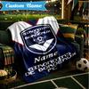 Custom Name Inter Milan Crest Blanket Lightweight Ideal Bedding Blanket Perfect for Travel, Camping, Living Rooms, Sofas, Christmas Gift