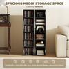 Set of 2 CD Media Display Shelf Unit Tower Rack with Adjustable Shelves, High Gloss Black