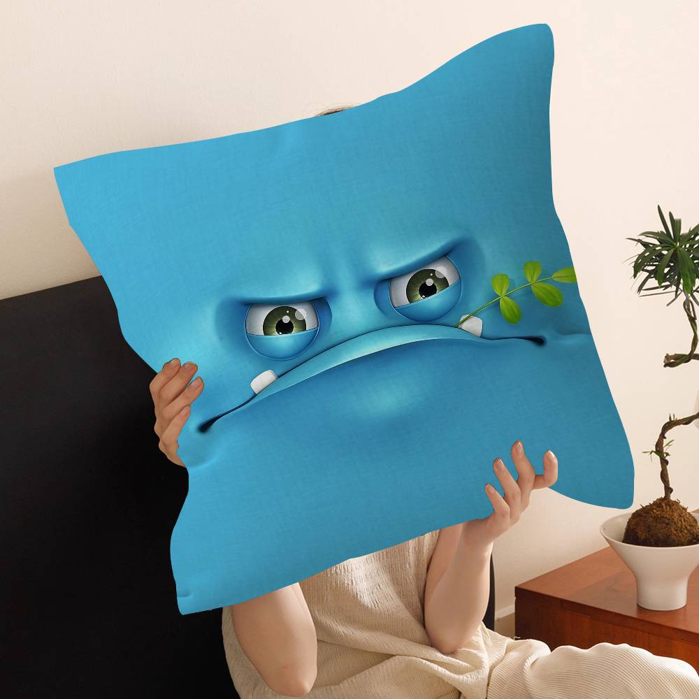 3D Funny Meme Face Cushion Cover Car Throw Pillow Case For Sofa Car Christmas Gift 40x40cm 45x45cm