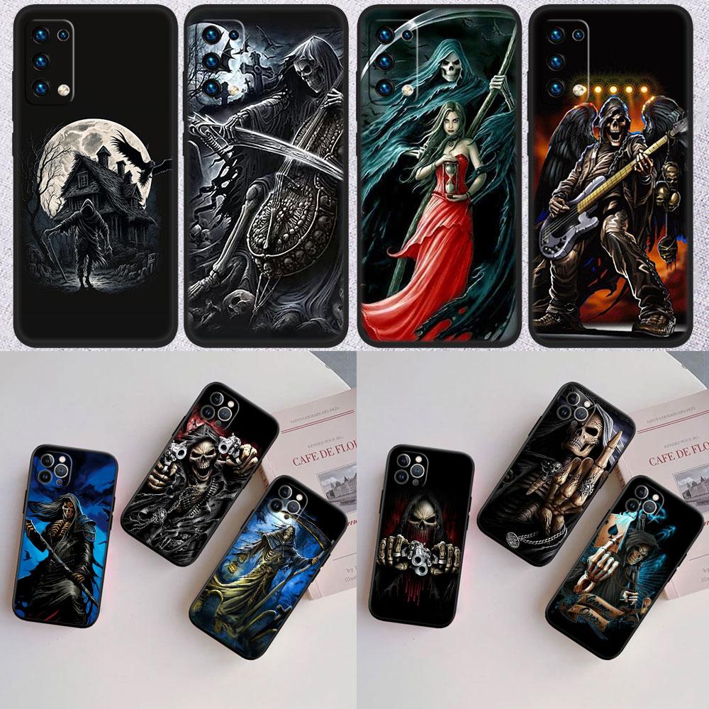 Grim Reaper Skull Shell Phone Case for Samsung Galaxy Note 10 20 S23 S24 S25 Ultra FE Plus Edge Lite A02S A35 A07 A17