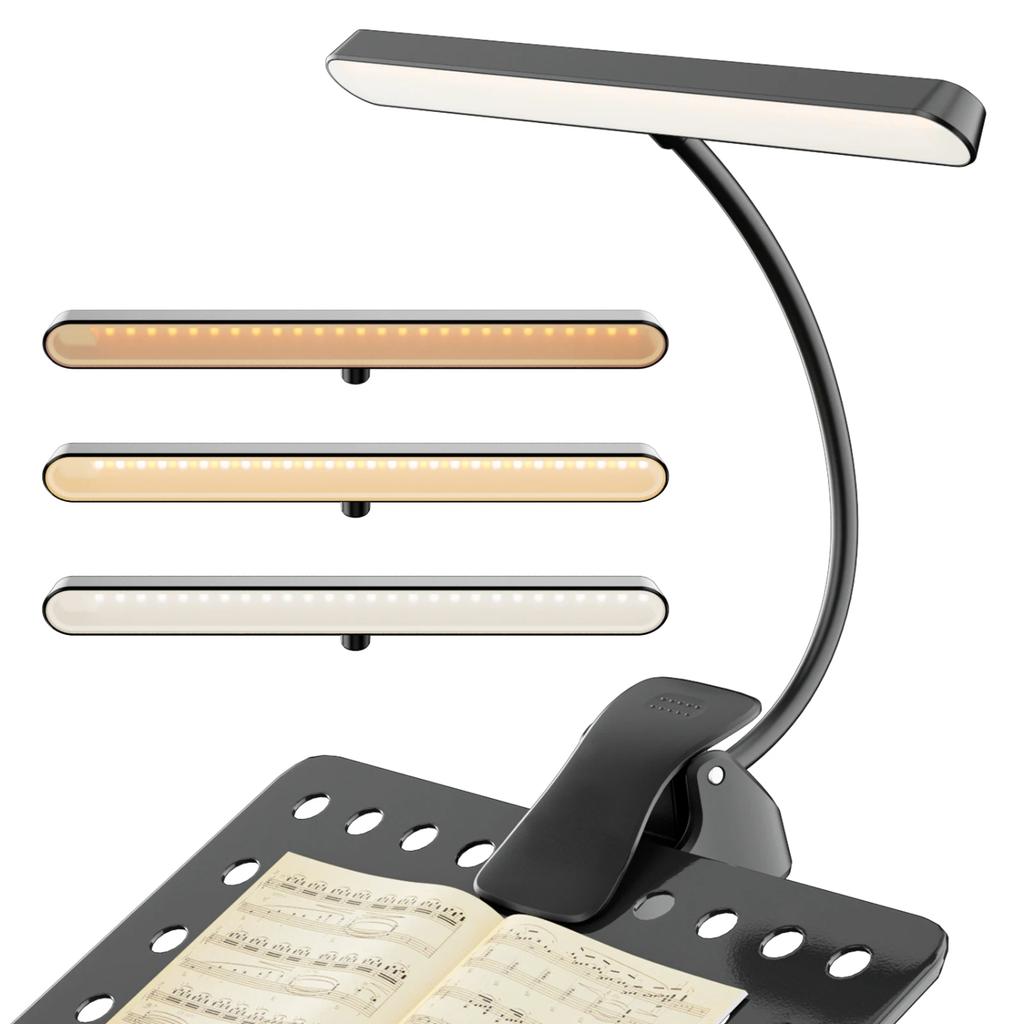New Super Bright Dimmable Clip-on LED Music Stand Light for Piano - USB-C Rechargeable, Eye Caring Lamp - Perfect for Sheet Musi
