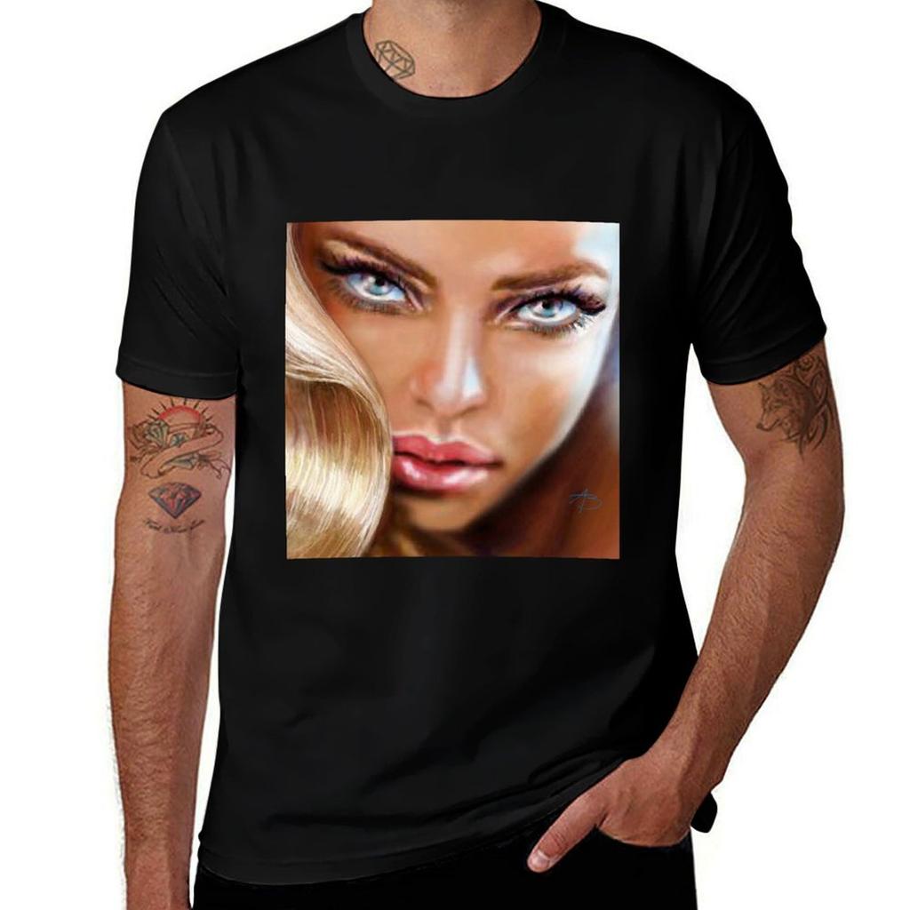Blue Eyes Sensual Tshirt Holiday Party Tshirt For Men