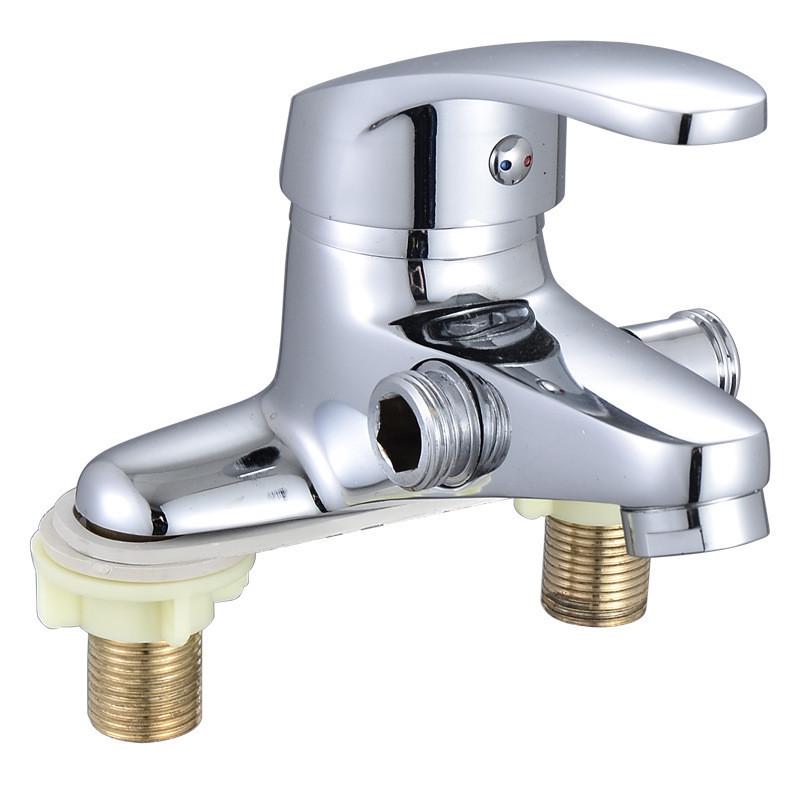 Dual-Use Copper Faucet with Dual Handles and Shower Head for Hot and Cold Basin