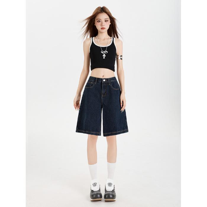 

Women s 2025 Summer Loose Slimming Korean Style Denim Shorts - Trendy Casual Versatile Fashion M