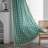 Green Plaid Yarn-dyed American Curtain Finished Kitchen Drapes Bay Window Curtain Semi-shading Living Room Bedroom Valance