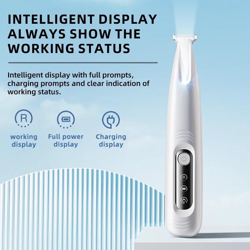 Type C Dog Paw Trimmer with LED Light Waterproof Pet Hair Trimmer with LED Display Dog Clippers for Grooming 18mm Widen Blade
