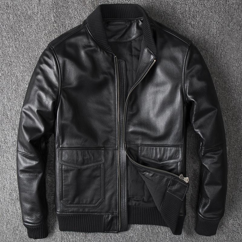 

PU Leather Jacket Men s Short Leather Jacket Large Size Jacket S чёрный