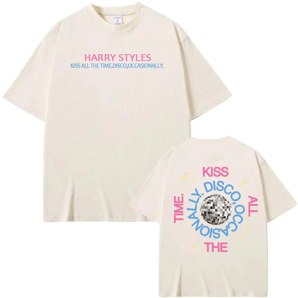 2026 Harry Style nouvel album T-shirt imprimé album Kiss All The Time TEE Haute Qualité Été Harajuku coton pur Décontracté Haut à col rond