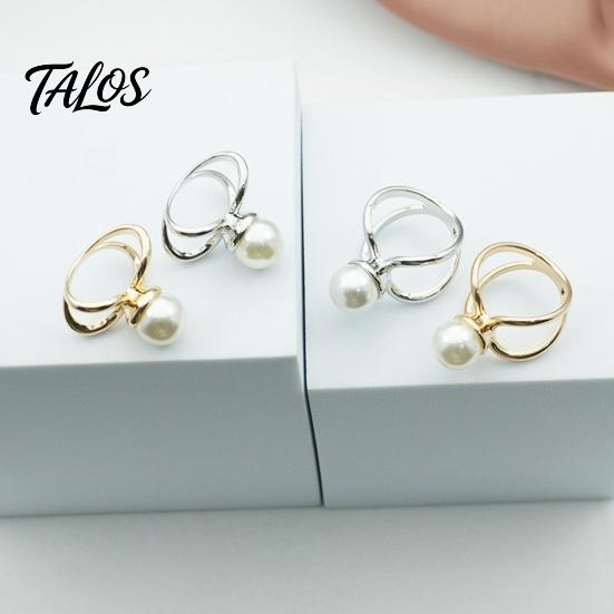 Autumn Winter Scarf Clip 2 Pcs Ring Clip, Faux Pearl Belt Buckles, Metal Clothes Shawl Holder Slides Button, Shirt Ties Clips for Women, Dress