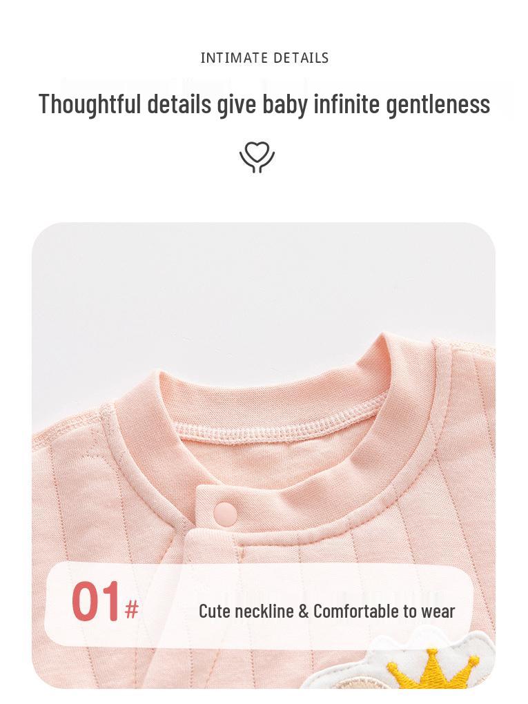 Baby Thermopajama-Set aus Baumwolle mit hohem Bund und knochenlosem Design