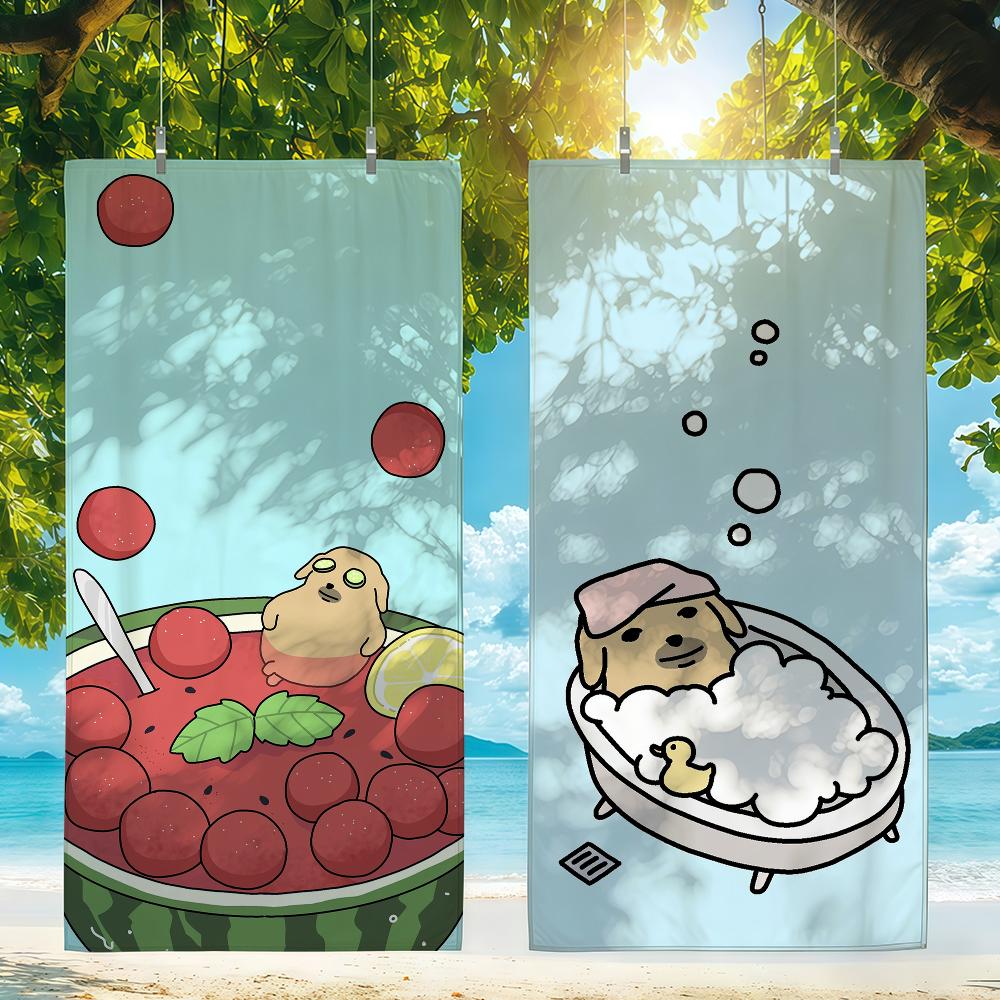 Cartoon N-Nudaeng Dog Towel For Swim Yoga Gym Quick Drying Soft and skin-friendly Beach Towels All-Season