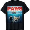 PAWS Parody Cat Mouse Humorous Cat Chasing Mouse T-Shirt