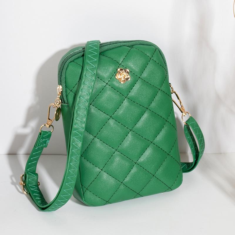 Trendy Embroidered Diamond Pattern Crossbody Phone Bag - 2022 Women s Style