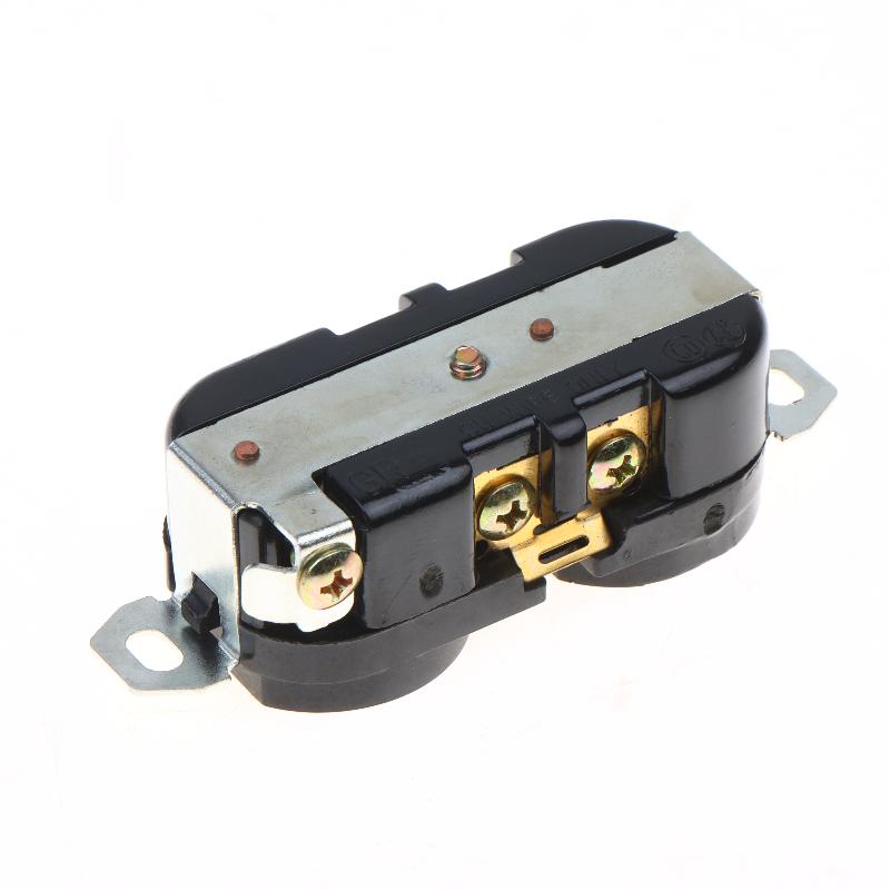 US-style Double Socket 20A 125V E-09 Wiring Lock Connector Durable Fireproof for Home Commercial Electrical Wiring Use