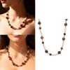 Stylish Tigers Eye Bead Necklace With Round Pearls Professional Craftsmanship Sturdy Hand strung Beaded Necklace