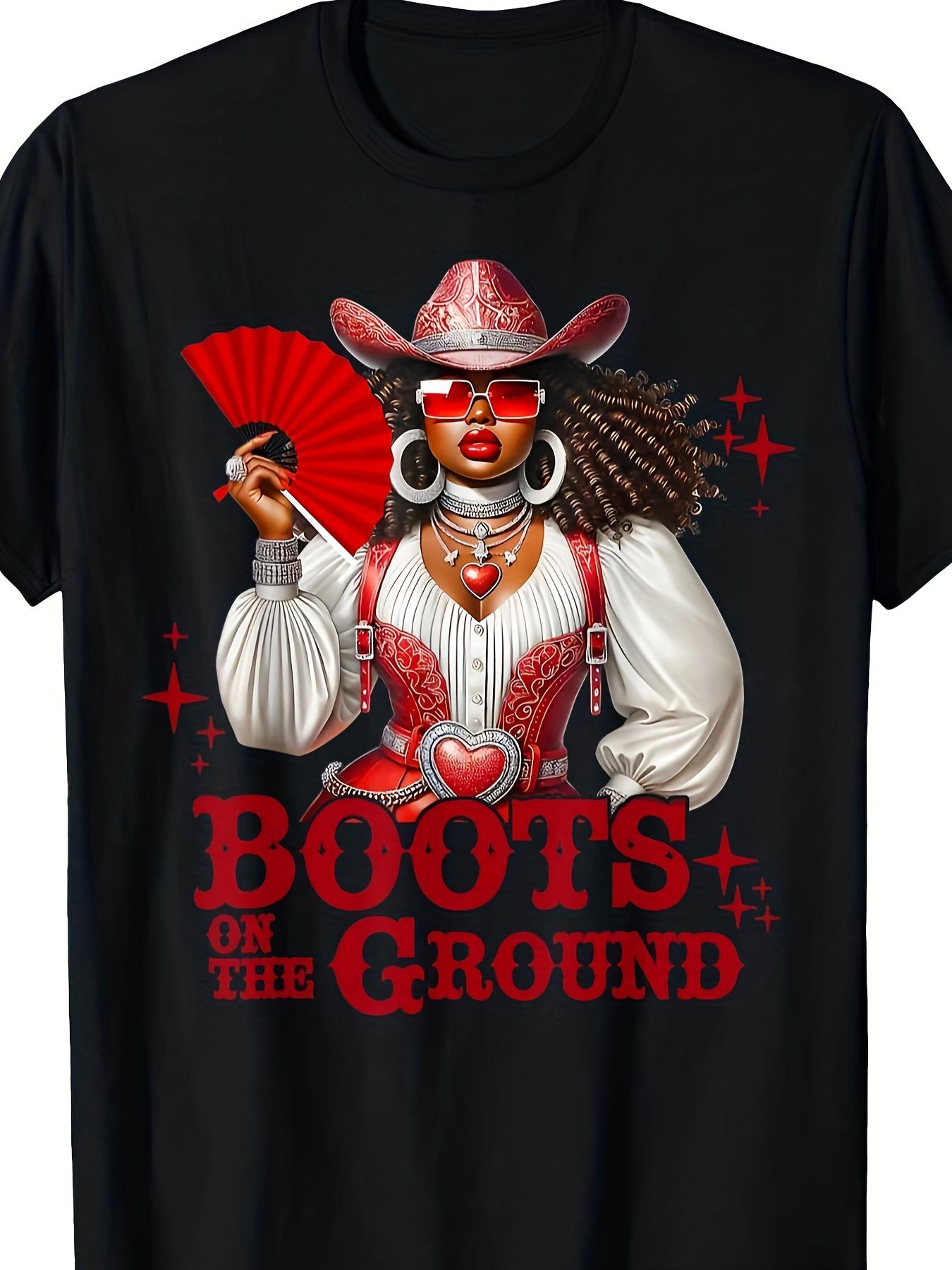 

Boots on the Ground Boots Cowboy Western Cowgirl Shirt Soft and Comfortable Crew Neck Short Sleeve T-Shirt, Best Family Friends Gift, S-XXXL 5XL різнокольоровий