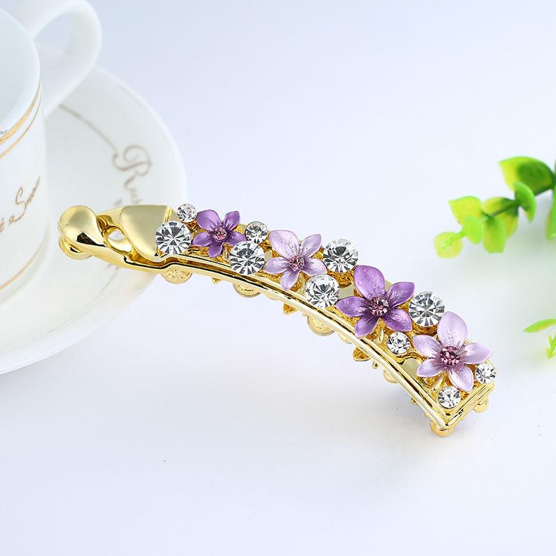 Banana Clip, Large Hair Volume, High-End Hairpin For Headgear, Female Flower Vertical Clip, 10 Cm Rhinestone, Banana Clip, Hair Accessories.