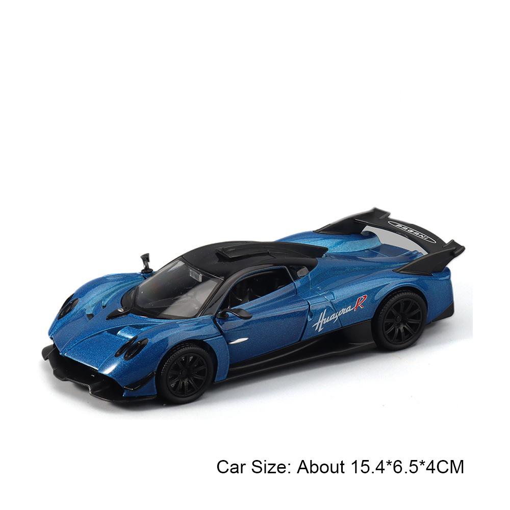 1:32 Scale Huayra R GT3-RS Sports Car Model Toy Sound Light Pull Back Doors Opened Racing Cars Models Hobby Ornaments Gifts