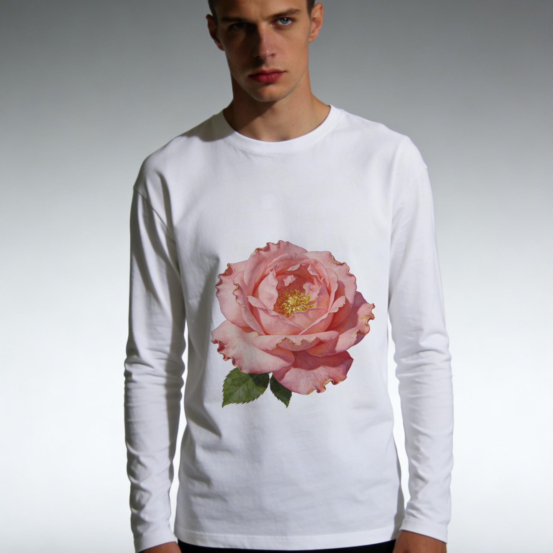 

Американская хлопковая футболка с длинным рукавом, плотный гребенной хлопок, чистый хлопок, свободный крой, принт, унисекс, топ, Осень Зима M белый