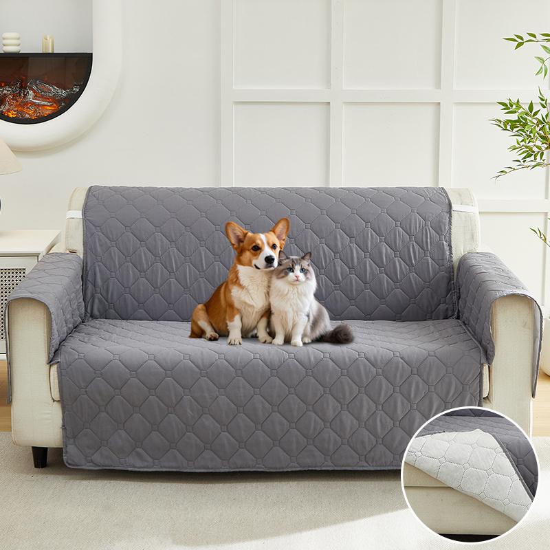 Quilted Sofa Cover Couch Cover Furniture Protector Washable Sofa Slipcover With Non Slip Andastic Straps Pet Friendly 1Pc