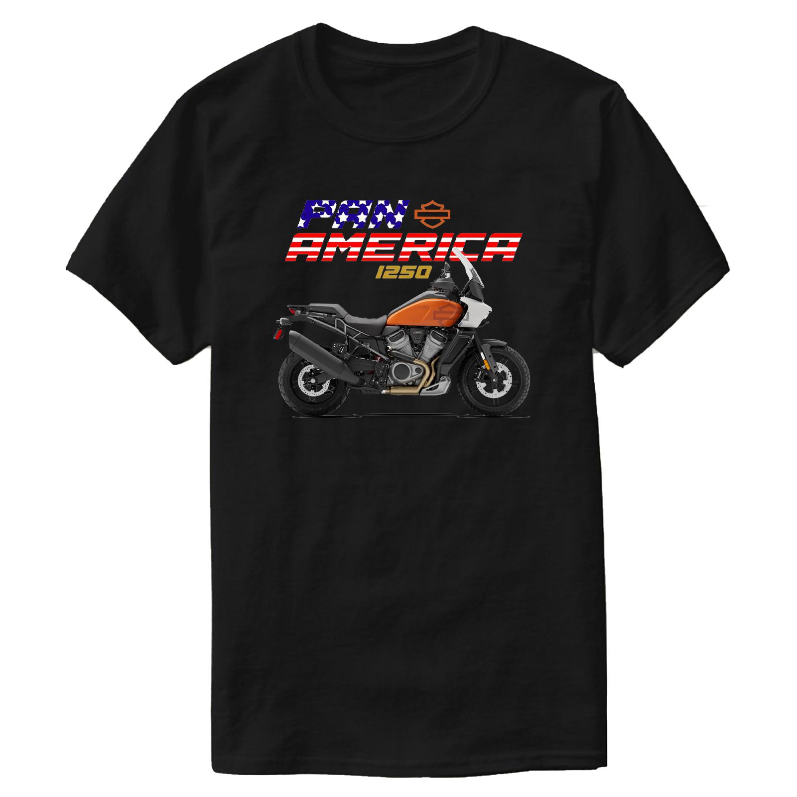 

H-D Pan America 1250 Motorcycle Fans Gift T-Shirt 100% Cotton O-Neck Short Sleeve Summer Casual Mens T-shirt Rider Streetwear... S разноцветный