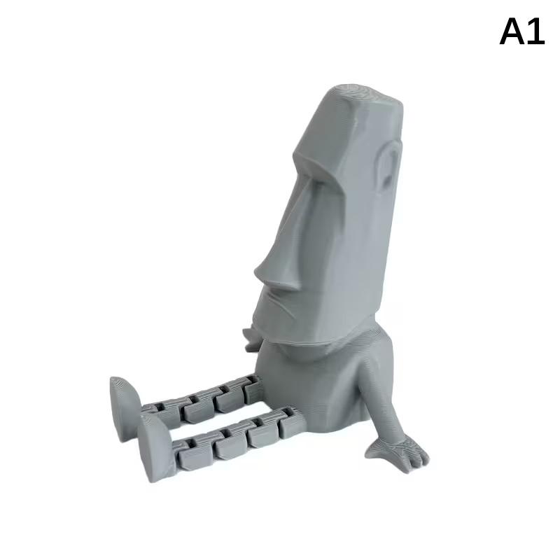 

PI 1pc 3D Printed Moai Statue Easter Island Moai Ornament With Movable Joints Collectible Figurine Home Desk Decor Party Gift