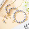 Elastic Blue And White Porcelain Bracelet Metal Beads Vintage Beads Bracelets Ceramics Antiquities New Chinese Style Bracelet