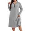 Ladies' Solid Color Elegant Zipper Round Neck Women's  Stripe Dress