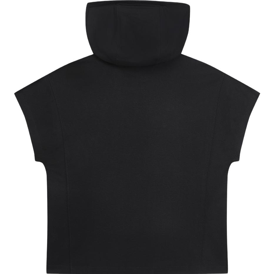 Fila 2023 Autumn New College Style Knitted Short Sleeve Hoodie Pullover Top Pure Cotton Casual Flutter Sleeve T Women Tops Black F11W338114FBK