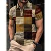 Men's Short Sleeved Polo Shirt Patch Pattern Design