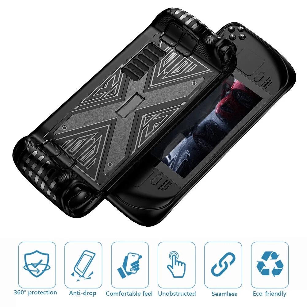 X Textur Steam Deck Schutzhülle Weiche TPU Hülle Stoßdämpfung Kratzfest Schale Kühl Langlebige Haut Ergonomie Rutschfester Griff