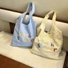 Cute Embroidery Letter Women Shoulder Vest Bags Versatile Commuter Girls Armpit Bag Large Capacity Ladies Shopping Handbags Tote