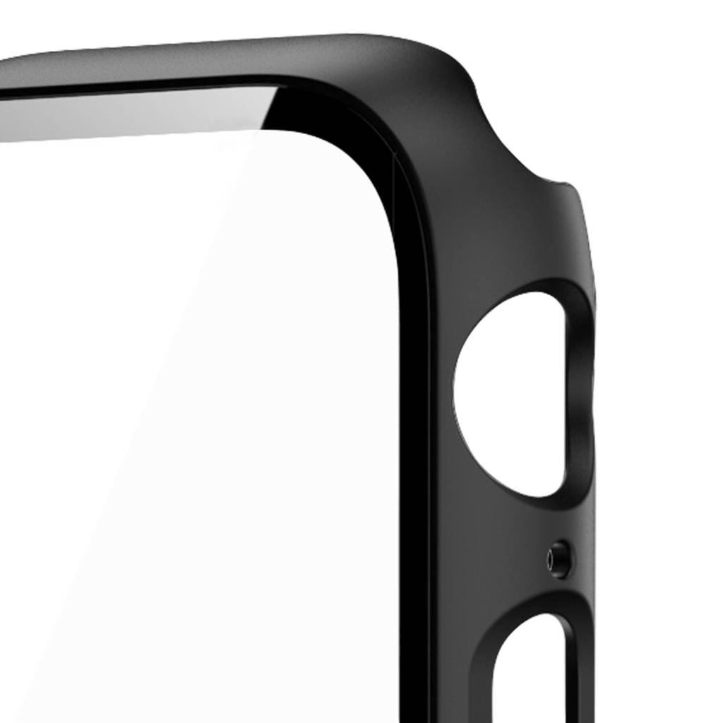 Watch Protective Case Screen Protector Cover Tempered Film for IWatch 1 2 3 4 5 6 7 8 Black 45mm   1.77in