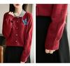 Doll Collar Women's Knit Cardigan - Versatile, Stylish, Loose Wool Coat for Autumn/Winter