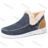 Women's Cotton Shoes 2025 Winter New Plush Thicken Outdoor Non Slip Snow Boots Comfortable Fashion Sewing Vintage Slip On Flats