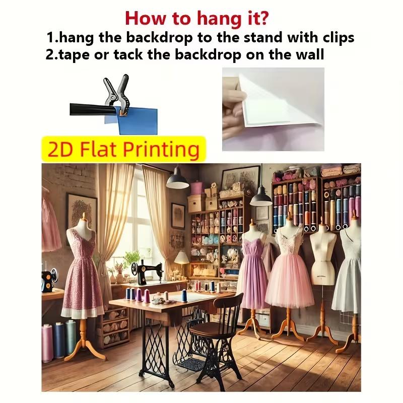 2D Tailor Studio Backdrop Fashion Workshop Photography Booth
