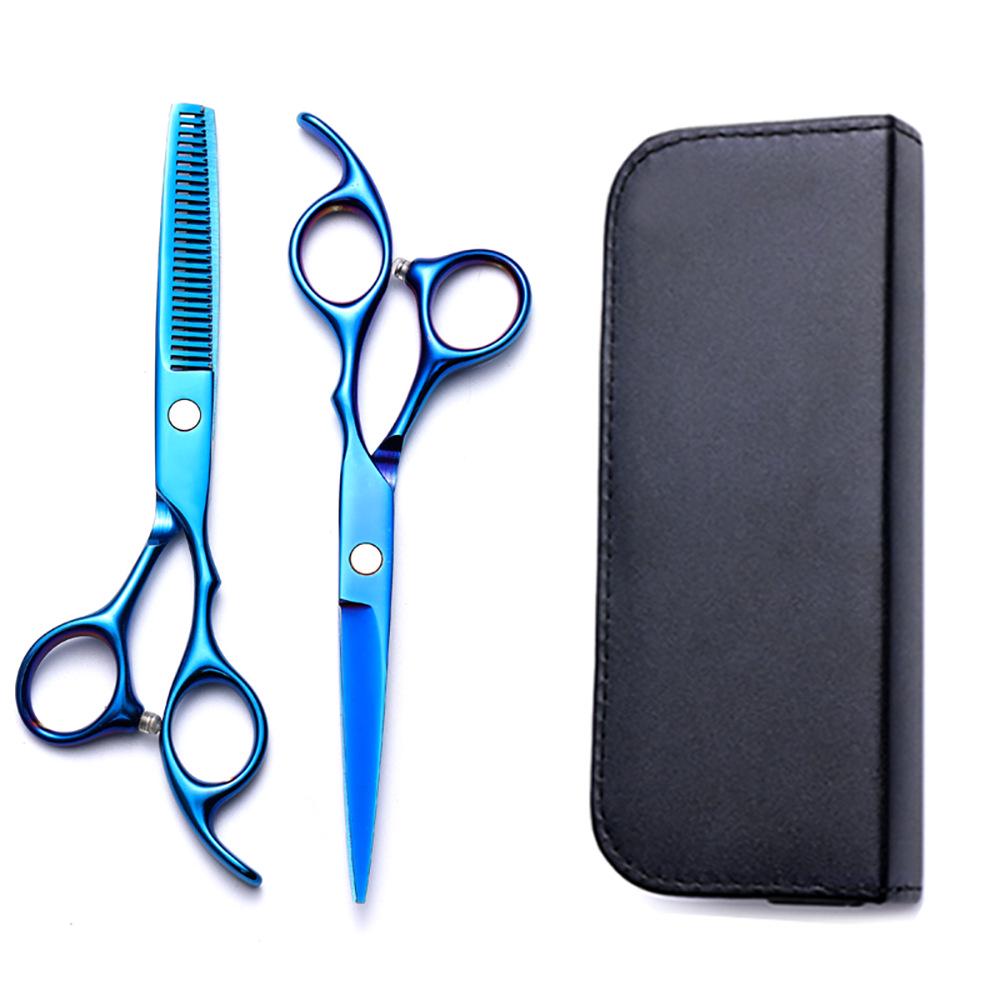 Hairdressing Scissors Set: Colored Straight-Tooth & Thinning Bangs Scissors for Professional Stylists