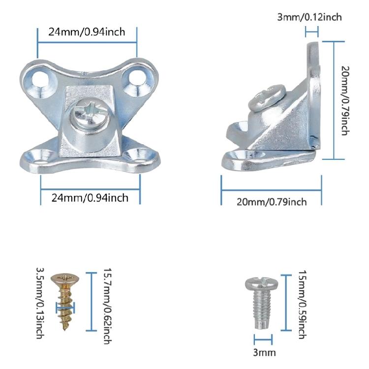20 Peças Suporte de Canto de Borboleta Ângulos Retos para Móveis de Madeira Armário