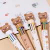 2Pcs 10 Colors Ballpoint Pen Cartoon Bear 0.7mm Colorful Ink Neutral Pen School Office Supplies Stationery Ballpoint Pen