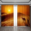 2PC Home Decoration Curtains, Desert Background With Pole Pocket Curtains, Kitchen, Coffee Shop, Living Room, Balcony, Garden