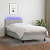 VidaXL Slat Bed Base with Mattress and LEDs, Upholstered Bed, Single Bed, Adult Bed for Interior Bedroom, 3133125