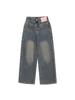 2025 Mädchen High-Waist Weitbeinige Jeans mit Sternen-Aufnähern - Frühling/Herbst Stil für ältere Kinder