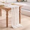 Baby Blue Cheesecloth Table Runner 4 Pack Vintage Rustic Gauze Table Runner Boho Decoration for St Patrick's Day Easter Wedding