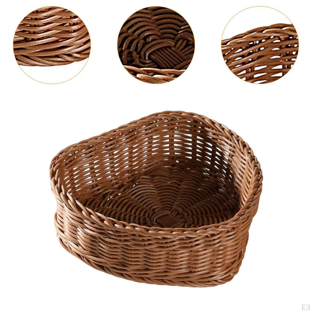 Handwoven Heart Basket for Dining Table, Multi-Purpose Storage Solution