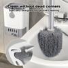Toilet Brush with Holder Set, Wall Mounted Long Handle Toilet Cleaning Brush with Holder, Flexible Toilet Bowl Cleaning Brush Bathroom Cleaning Brush