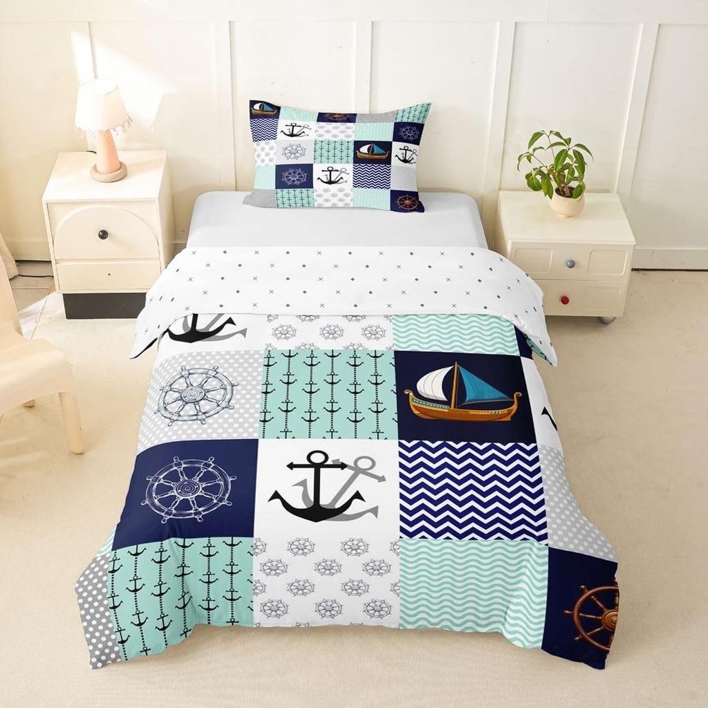 Feelyou Geometrisches Bettwäsche-Set Queen-Size Grün Schwarz Grau Bettbezug-Set für Jungen Mädchen Teenager Rechteck Quadrat Bettbezug Modern Abstrakt