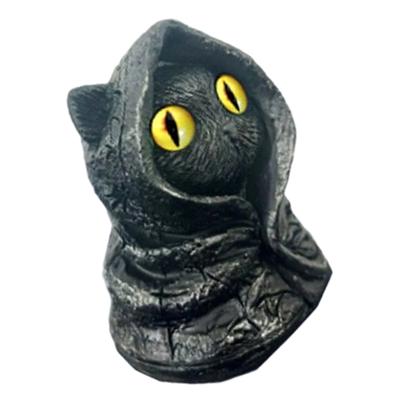Gotik Black Cats Figurines Black Cats Statue Halloween Decoration Kitten Sculpture with Magical Themes Cats Lover Gift