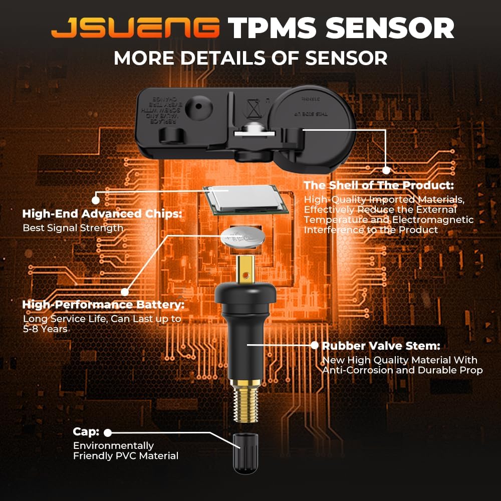 TPMS Sensor, GM Tire Pressure Monitoring System Sensor For Buick Cadillac Chevy GMC Pontiac Saturn Hummer Saab Replaces 13586335 13598771 13598772
